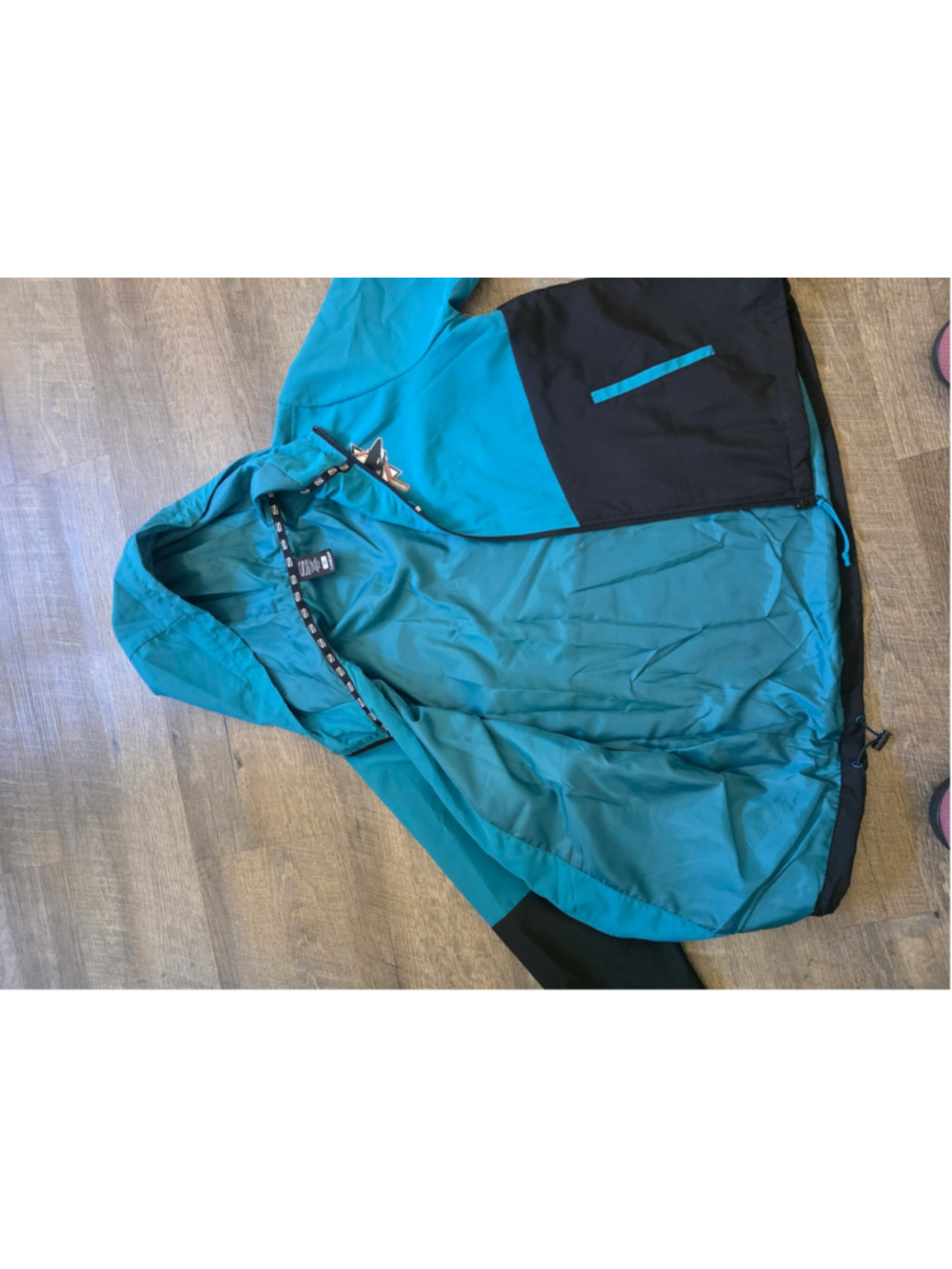 Men's Stadium Essentials San Jose Sharks Windbreaker Jacket Size M Teal Black - Picture 3 of 5